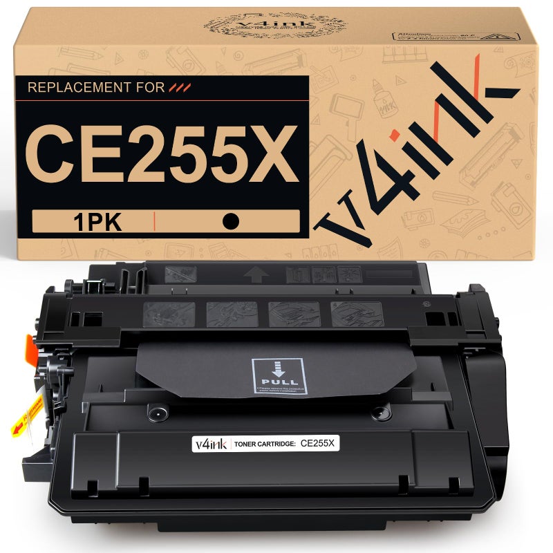 v4ink CE255X Toner Cartridge Compatible Replacement for HP 55A 55X CE255X Toner Cartridge High Yield Black Ink for HP P3015 P3015dn P3015x HP Enterprise Pro 500 MFP M525 M521 M521dn M521dw Printer - Image 1